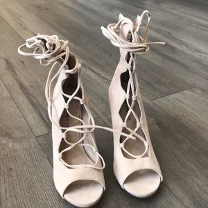Nude straps heels